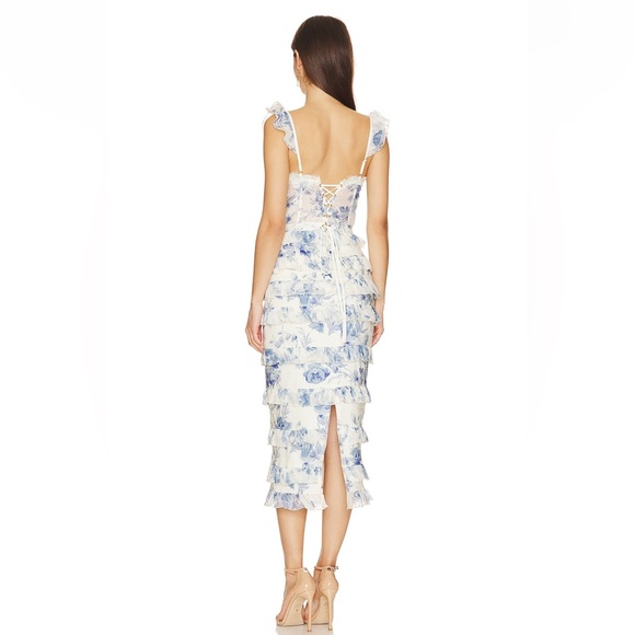 V Chapman Fiorenza Midi Dress - Provençal Blue Floral - Picture 3 of 4